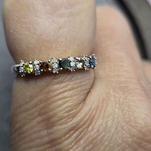 Elegant Multi-Stone Silver Ring